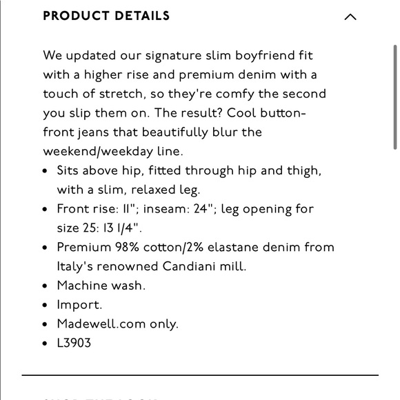 NEW • Madewell • Boyfriend High Rise Crop Jean 32 - Picture 5 of 5